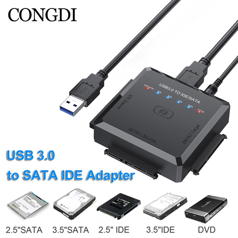 USB 3.0-IDE SATA ϵ ũ  ȯ ̺, 3.5 2.5 ġ HDD/SSD CD DVD ROM CD-RW, 3 in 1 IDE SATA 